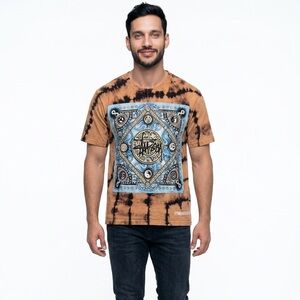 NWT Stüssy x Dries Van Noten Bandana Tee Camel Tie Dye Large